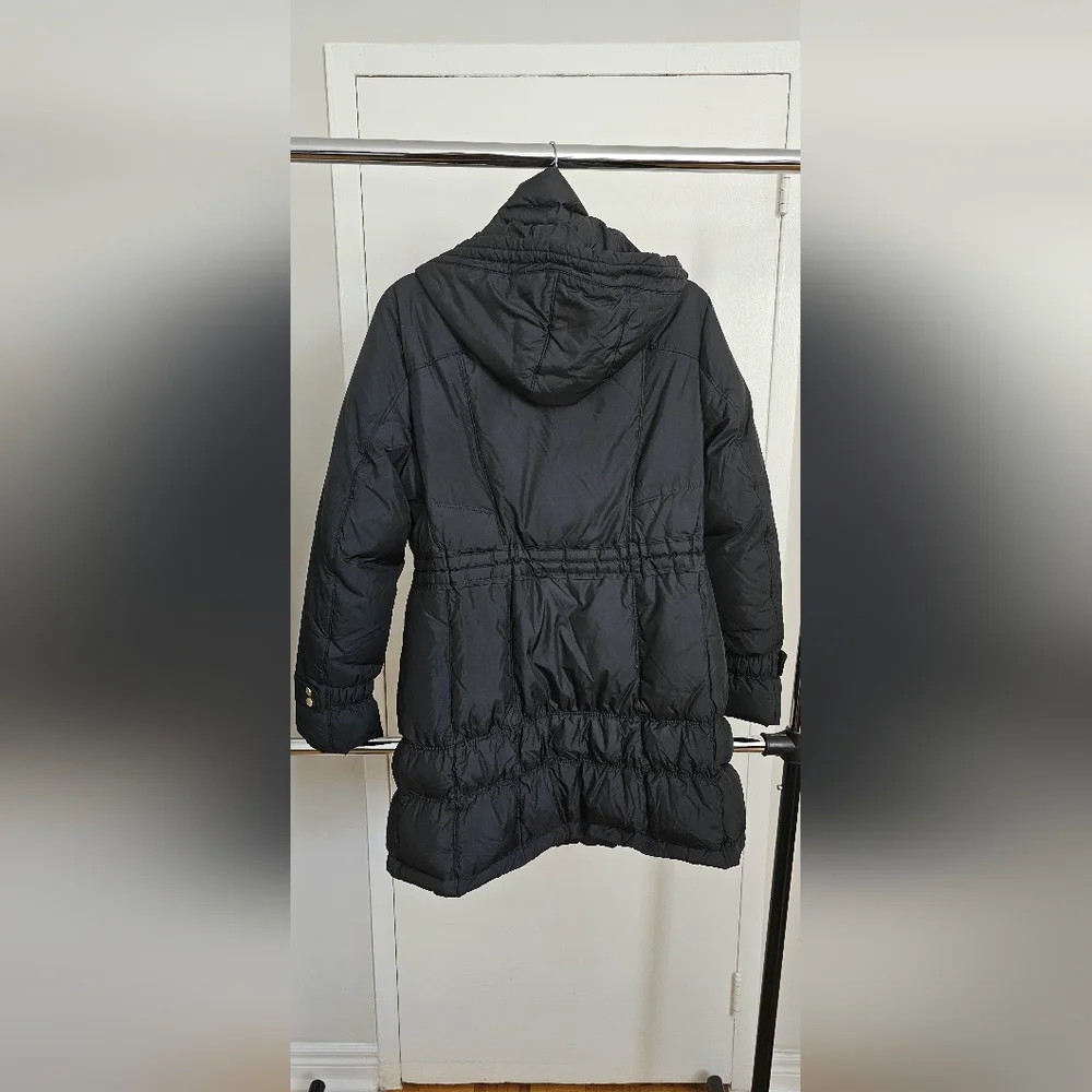 Cole Haan Signature Puffer Jacket Women's Medium Black Full Zip Down Filled Long - Picture 6 of 8